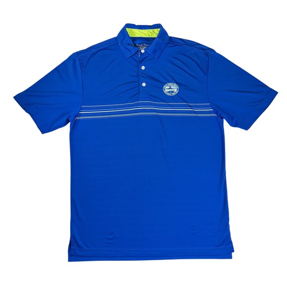 Straight Down Other - Straight Down Mens AT&T Pebble Beach Pro-Am Golf Polo Shirt Blue Medium‎